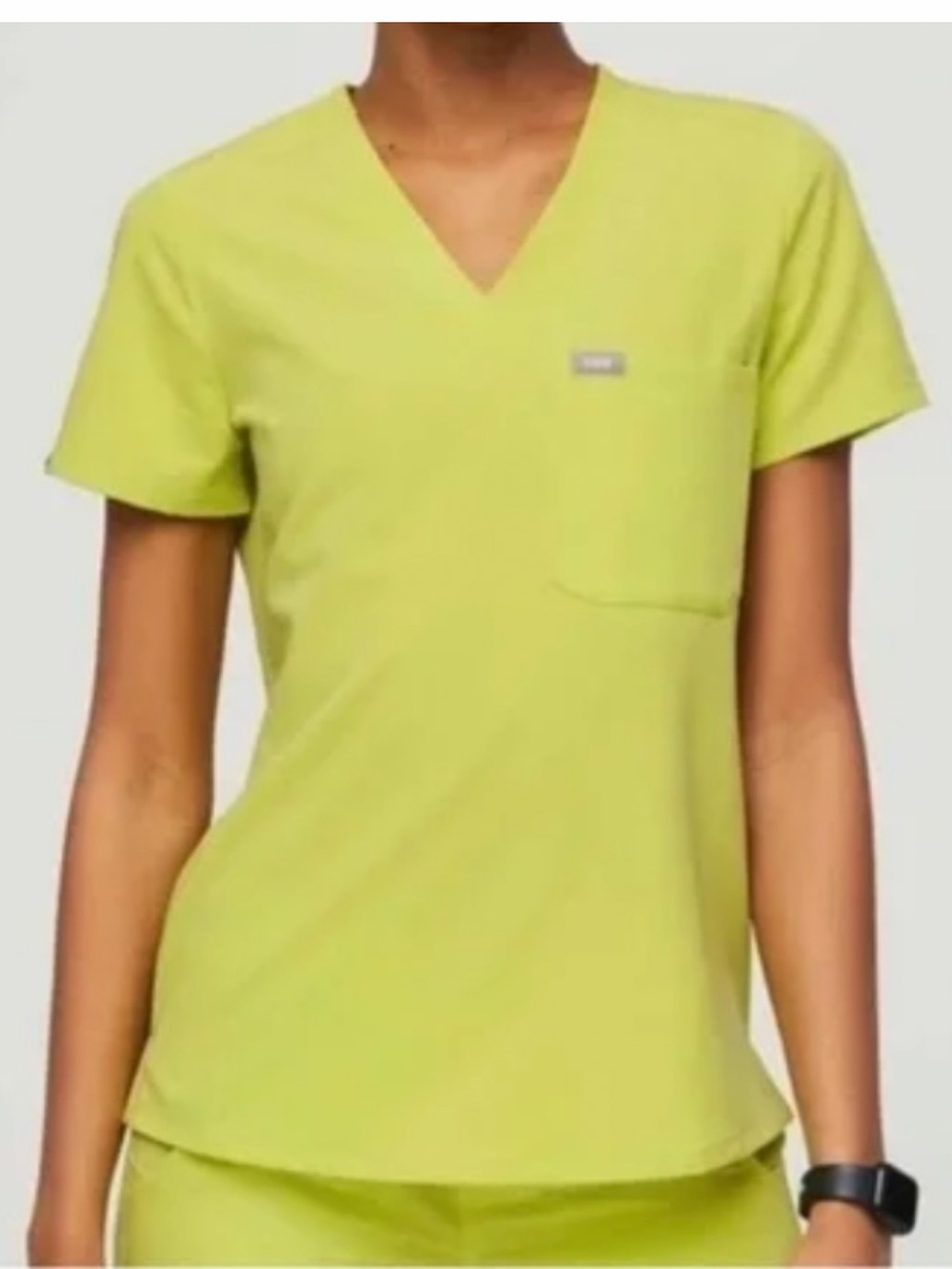 💛💚FIGS Catarina One-Pocket Scrub Top Limited edition color-Citrine Large EUC